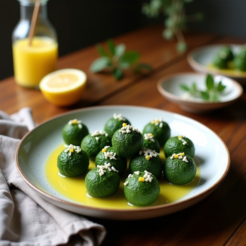 Bolitas de Espirulina y Coco con Esencia de Limón: Snack Energético Alto en Proteína y Sin Cocción
