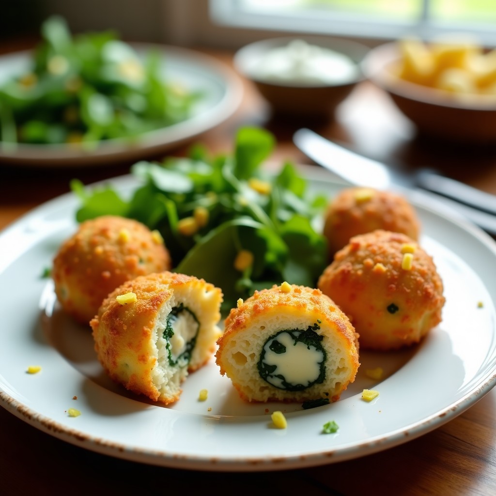 Bolitas de Queso Halloumi y Espinacas: Aperitivo Keto en Airfryer Sin Harina