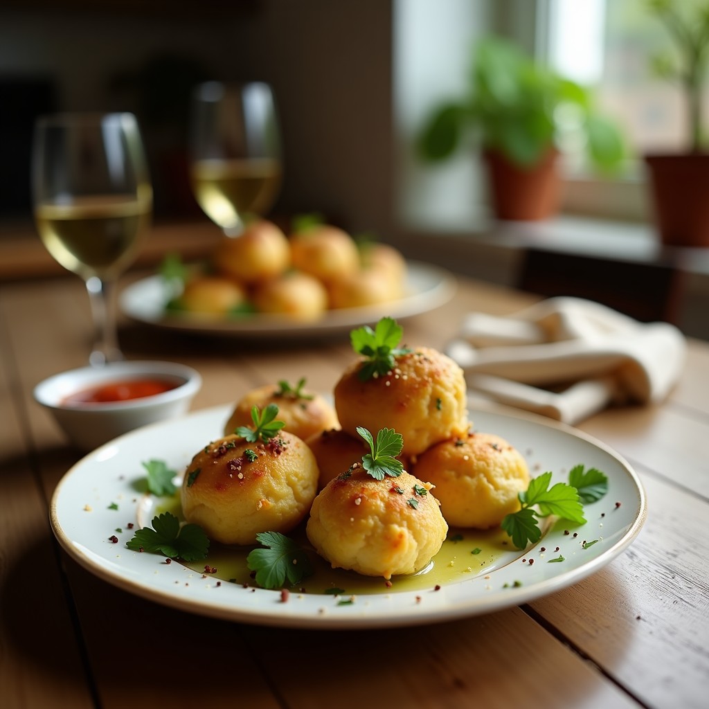 Bolitas de mozzarella empanizada con pesto de albahaca: Aperitivo Italiano Crujiente en Airfryer