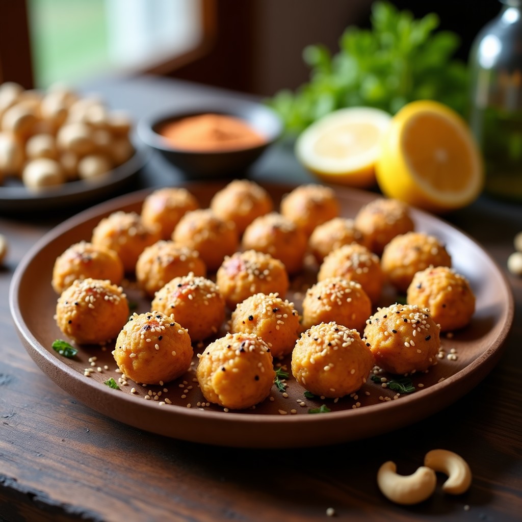 Bolitas de Queso Vegano de Anacardos y Pimentón Ahumado: Aperitivo Sin Lácteos en 10 Minutos