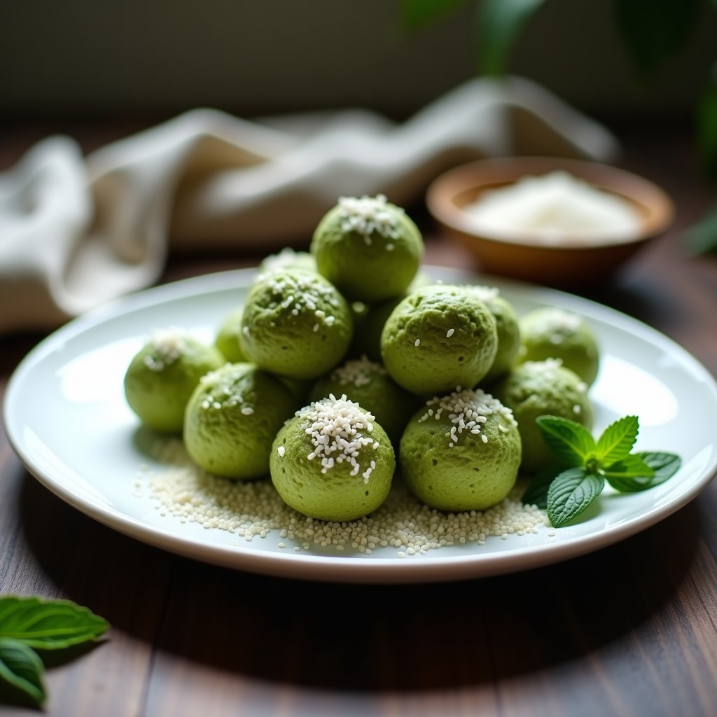 Bolitas de Tofu y Matcha: Postre Vegano Sin Horno y Alto en Proteína