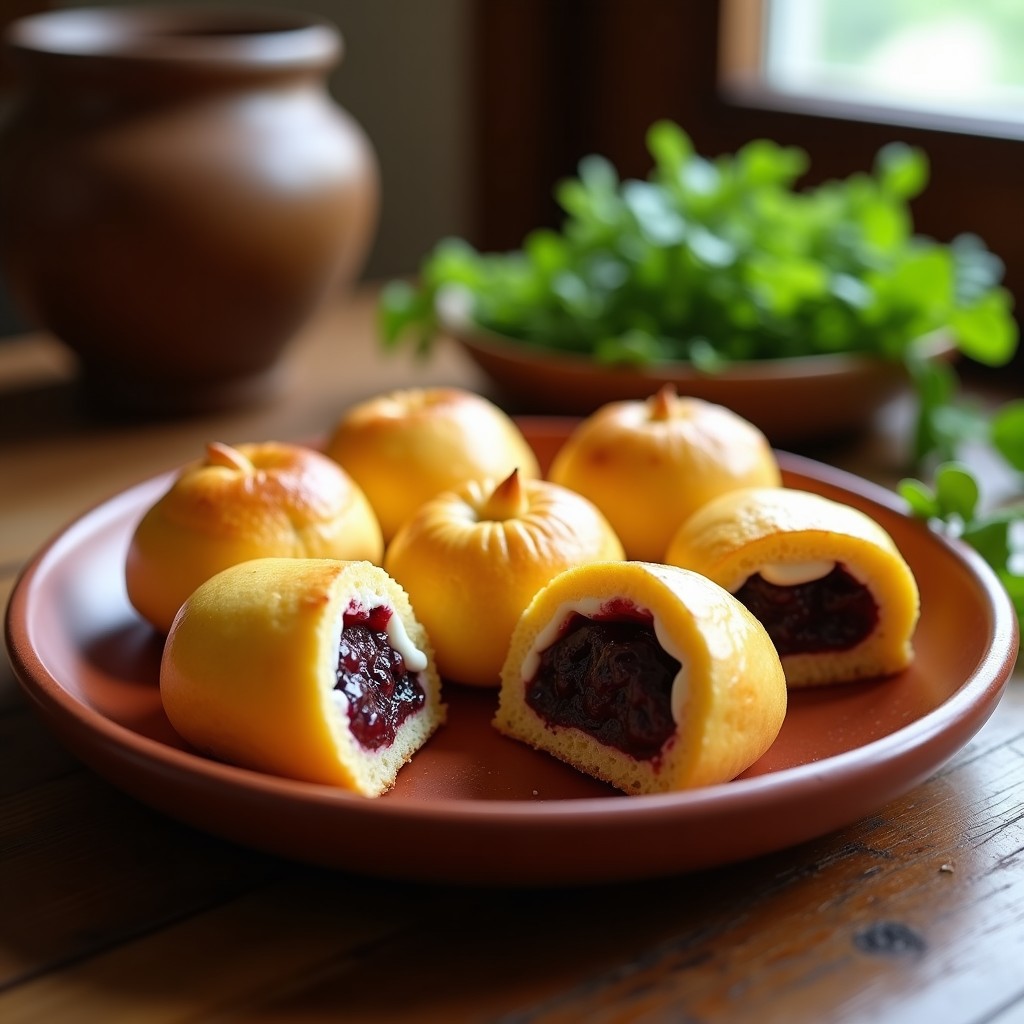 Bollos de Maíz con Relleno de Queso de Cabra y Mermelada de Higo: Receta Argentina en Olla Express