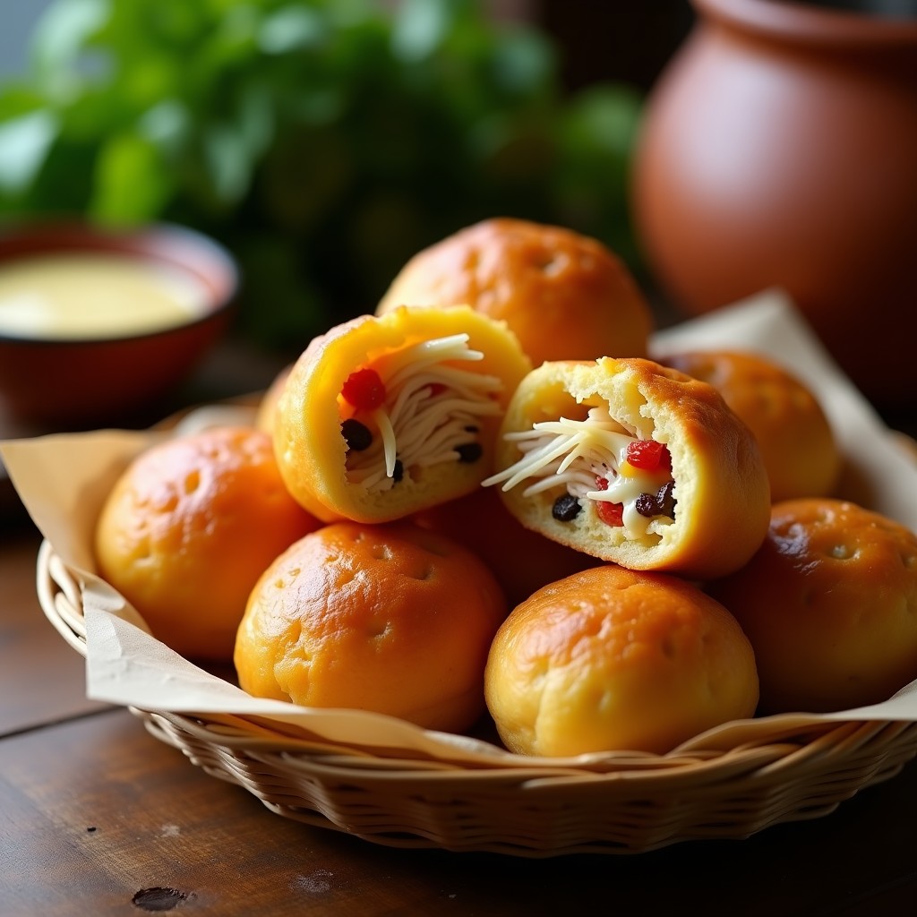 Bollos de Yuca Rellenos de Carimañola de Pollo: Receta Colombiana en Airfryer Sin Aceite