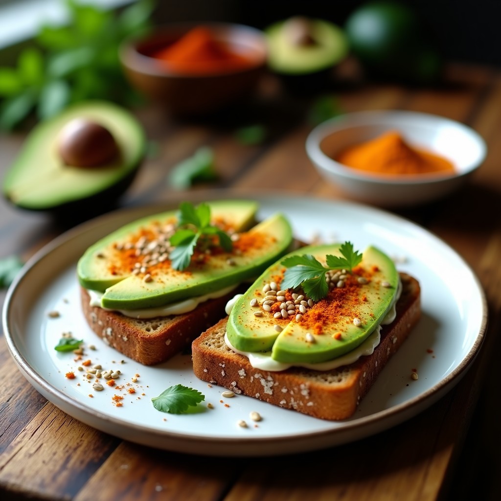 Bollywood Toast: Pan con Especias Indianas y Aguacate en Airfryer