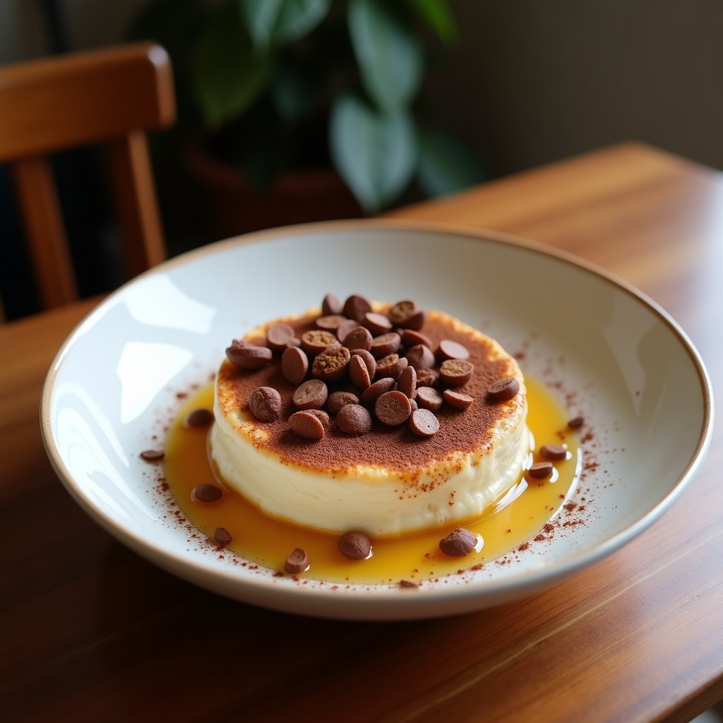 Bowl de cerámica blanca con avena cremosa oscura, espolvoreada con semillas de cáñamo doradas, almendras fileteadas y ralladura de naranja sobre fondo rústico de madera, desayuno keto y antiinflamatorio.