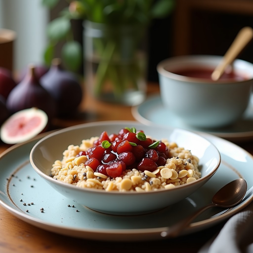 Bowl de Avena con Compota de Higo Negro y Semillas de Chía: Desayuno Antiinflamatorio