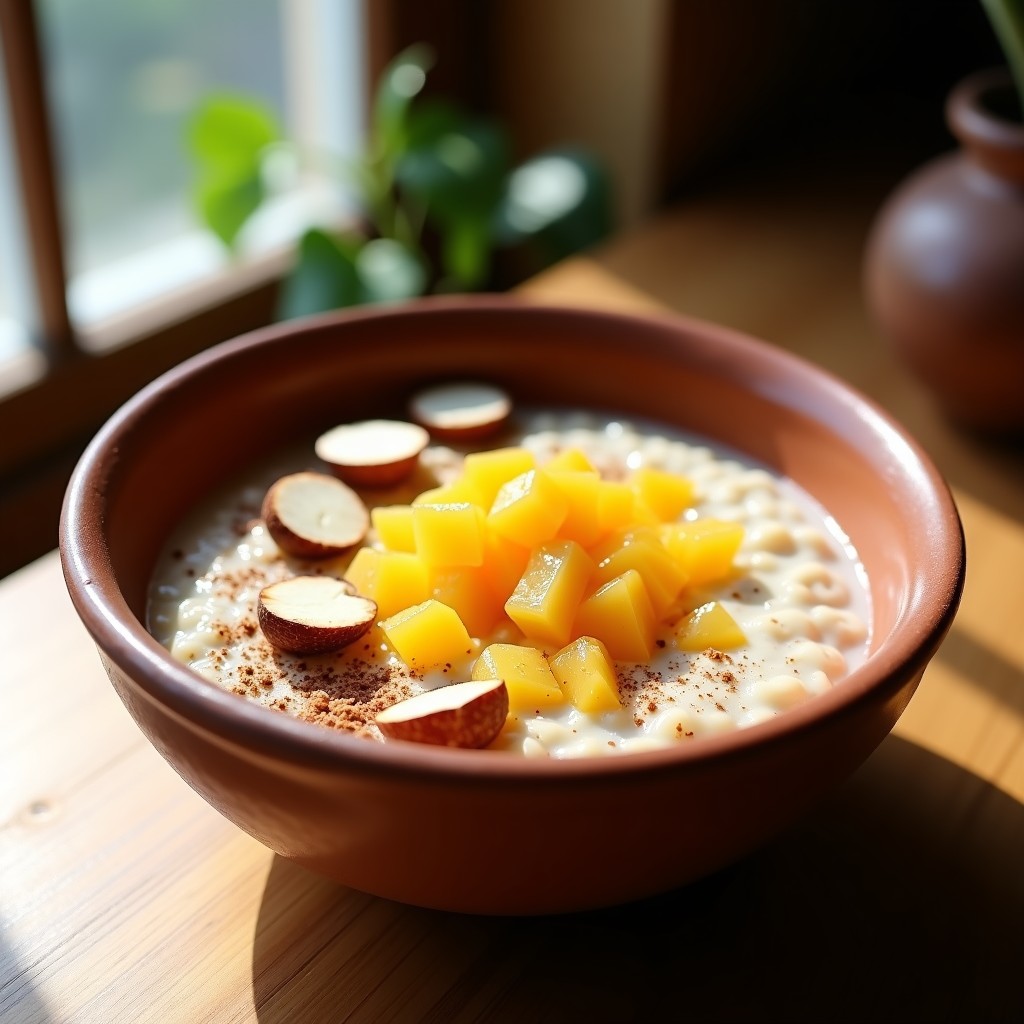 Bowl de Avena Nocturna con Chía y Conejo de Oro: Desayuno Colombiano Alto en Fibra