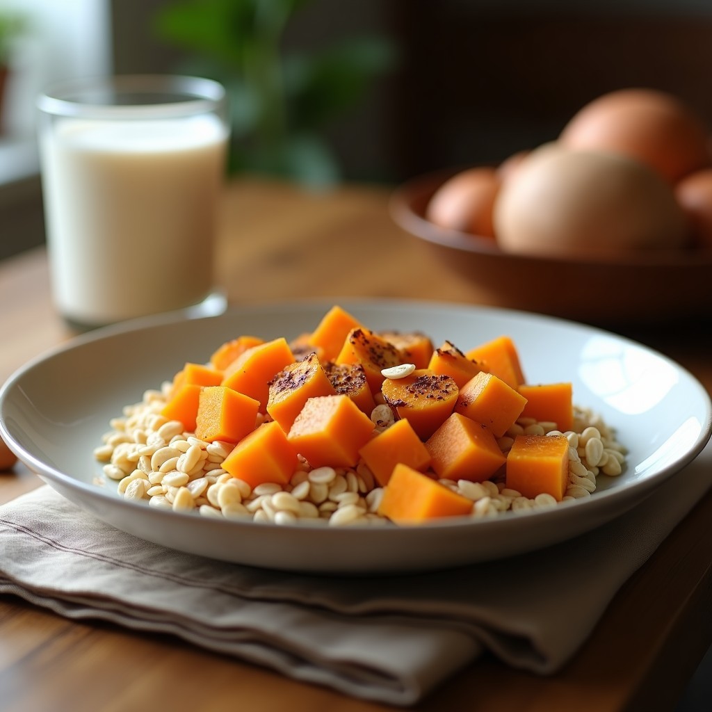 Bowl de Avena con Puré de Boniato y Canela: Desayuno Vegano y Alta en Fibra en Thermomix