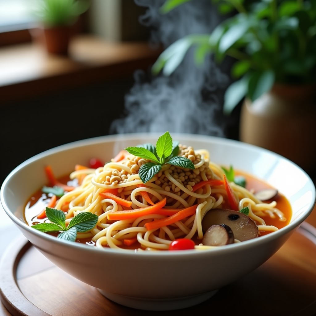 Bowl de Fideo de Arroz y Vegetales: Receta Vietnamita en Olla Express