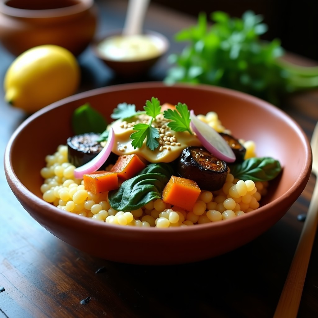 Bowl de Fono (Yuca Fermentada) con Vegetales Asados: Receta Congo-Angoleña Vegana