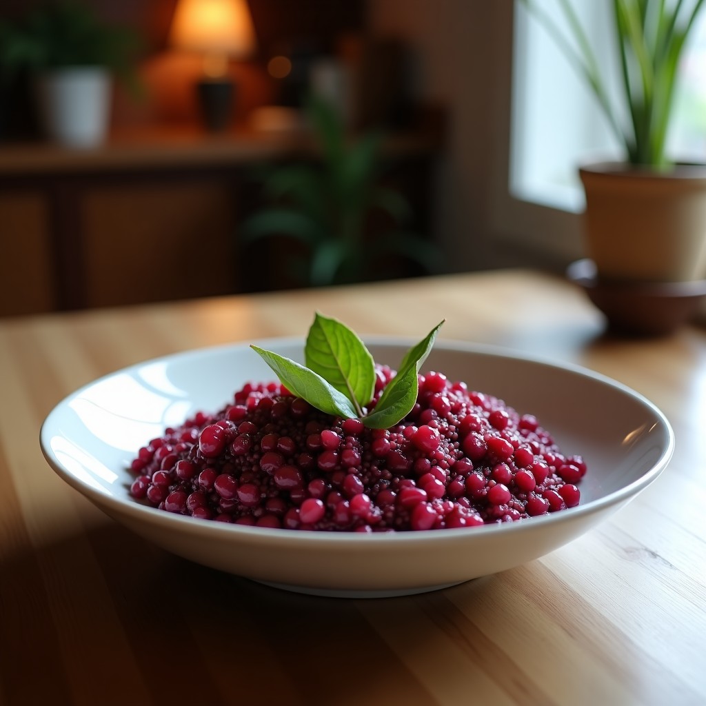 Bowl colorido con base de espinacas baby, quinoa morada cocida, zanahoria rallada naranja, pimiento rojo en tiras y cebolla morada. Decorado con semillas de chía y almendras fileteadas. Bañado en una vinagreta dorada de lúcuma. Receta antioxidante peruana con camu camu.