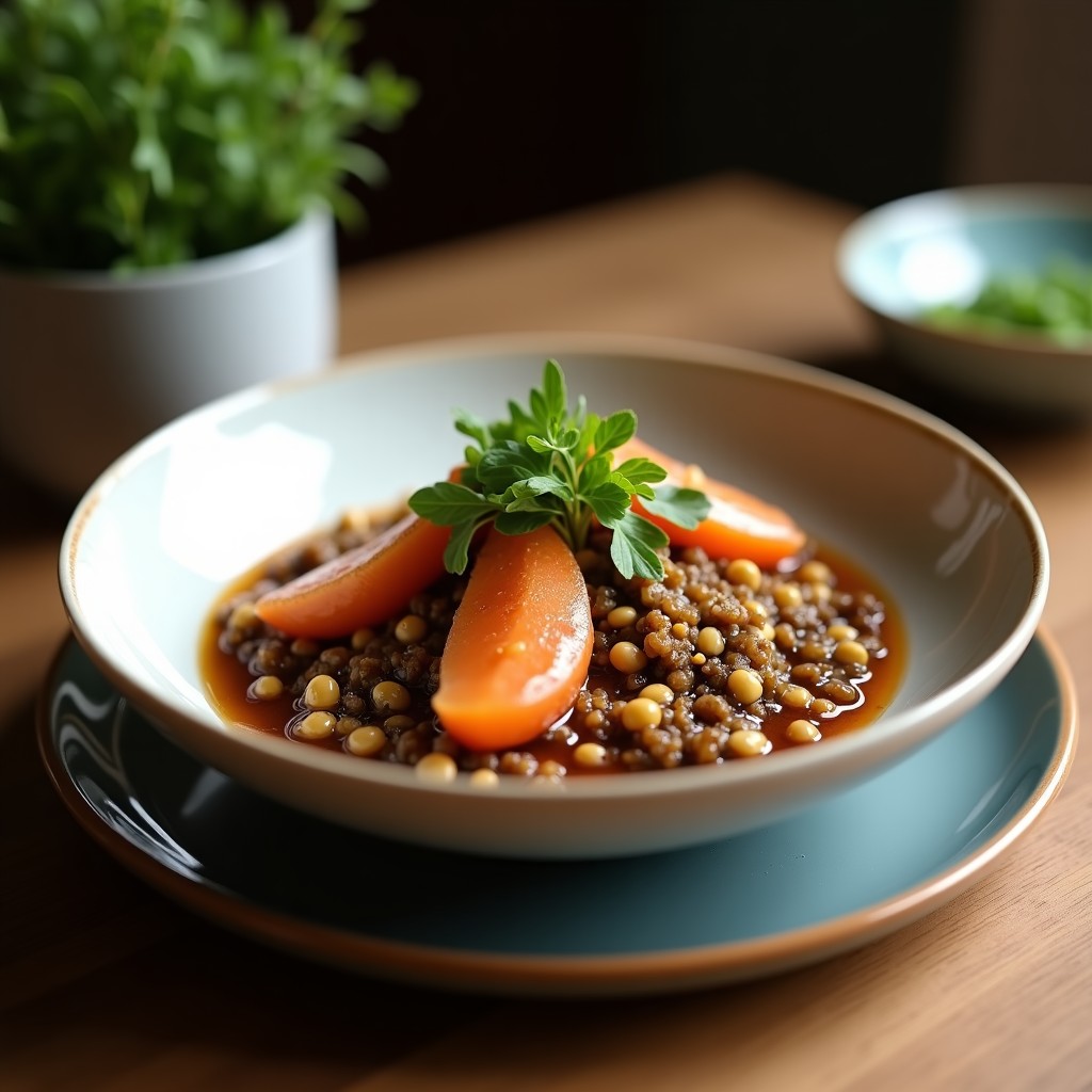 Bowl colorido con quinoa negra, salmón en escabeche dorado, cebolla morada, apio, zanahoria y semillas de sésamo, sobre hojas de lechuga morada. Receta peruana alta en omega-3.