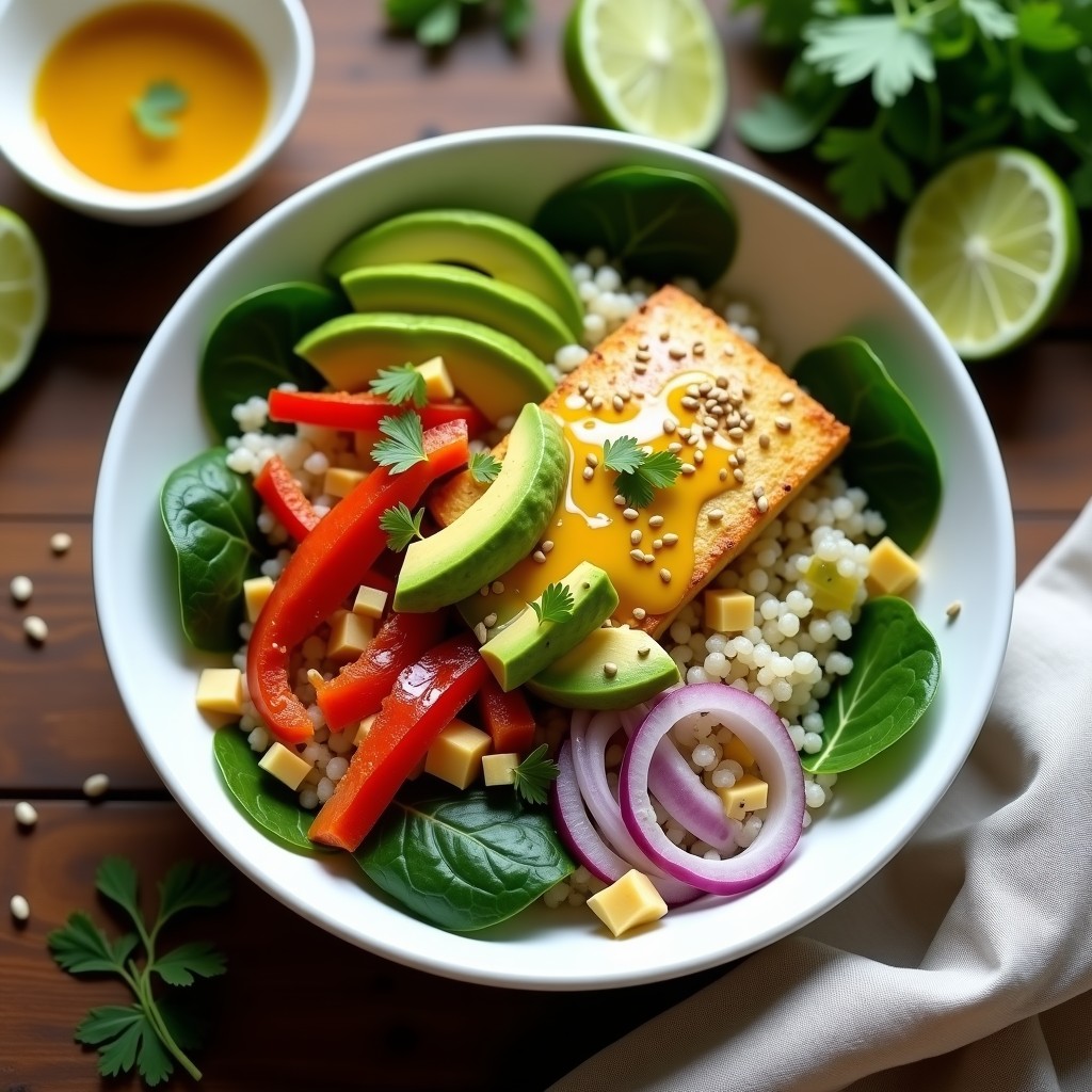 Bowl de Quinoa con Pescado Blanco y Salsa de Maracuyá: Receta Peruana Alta en Omega-3