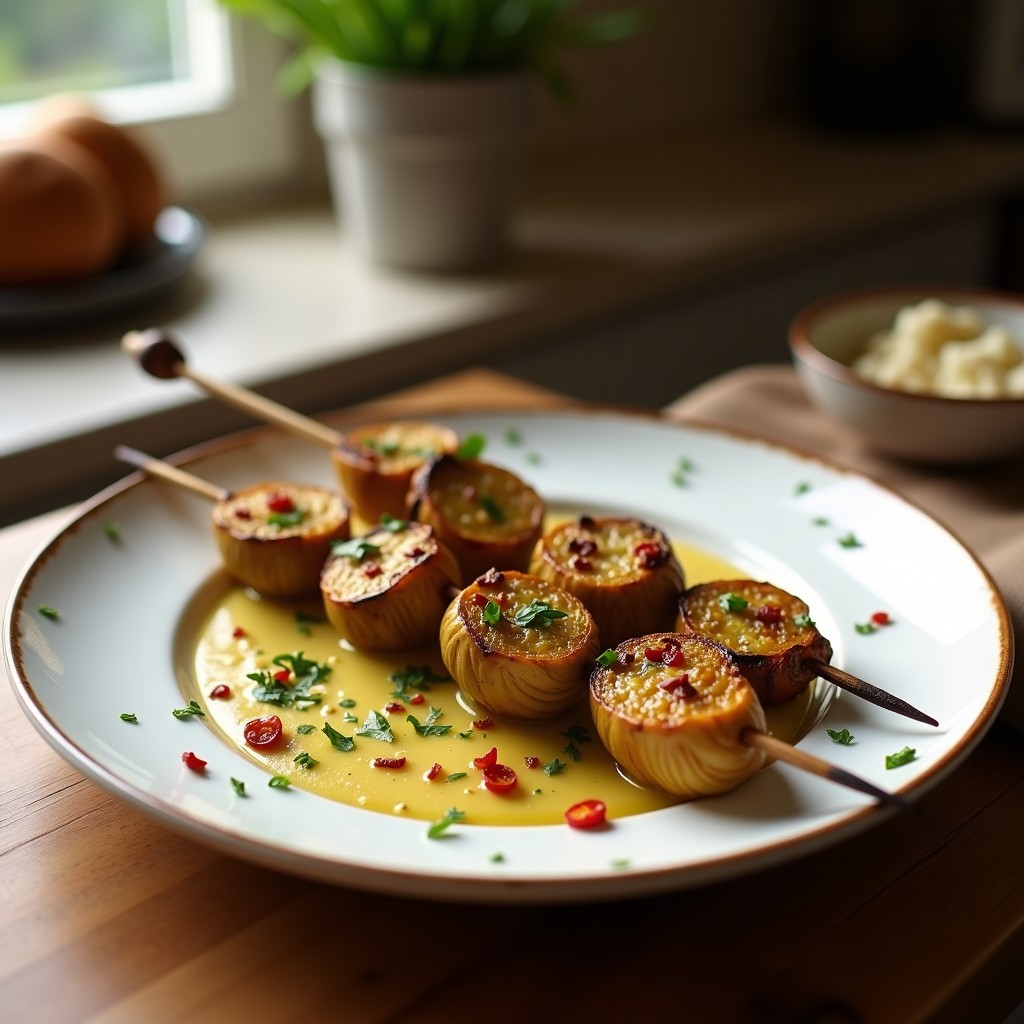 Brochetas de Corazón de Alcachofa y Anchoas: Receta en Airfryer con Toque Mediterráneo