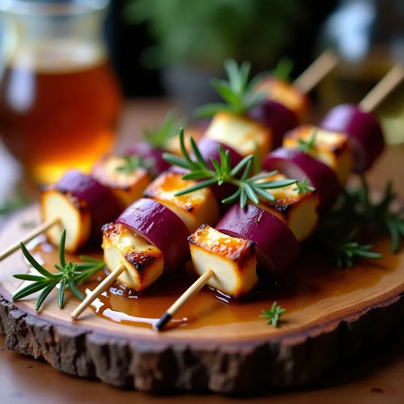 Brochetas de Cebolla Morada y Queso de Cabra al Asador: Receta Gourmet en 15 Minutos