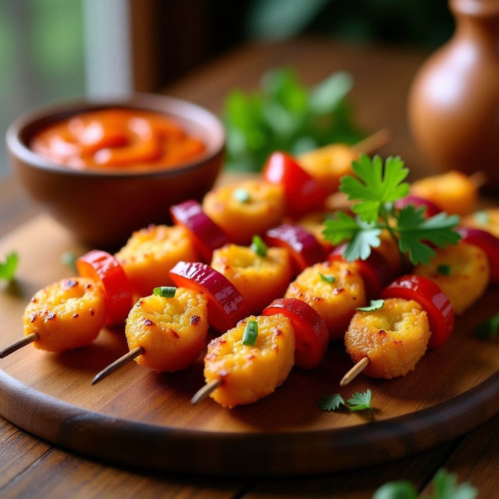 Brochetas de Corazón de Palmito con Salsa de Achiote: Receta Brasileña Vegana en Airfryer