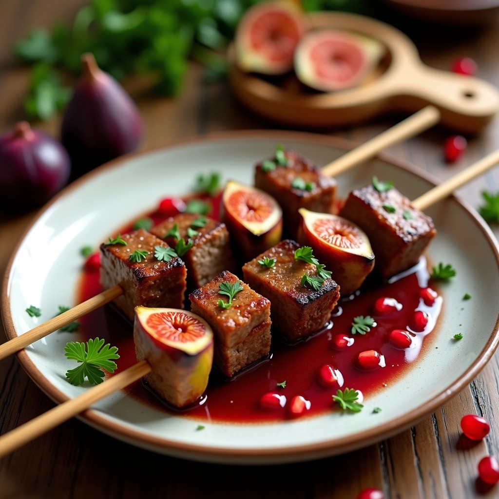 Brochetas de Cordero con Higos Caramelizados y Salsa de Granada: Receta Griega en Airfryer