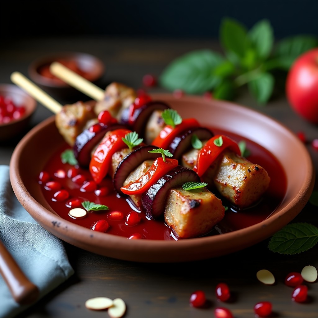 Brochetas de Cordero con Salsa de Granada: Receta Árabe en Olla Exprés con Toque Dulce en 30 Minutos