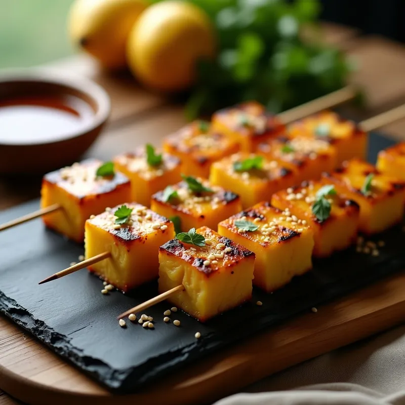 Brochetas de Piña y Tofu Ahumado: Receta Vegana Crujiente en Airfryer