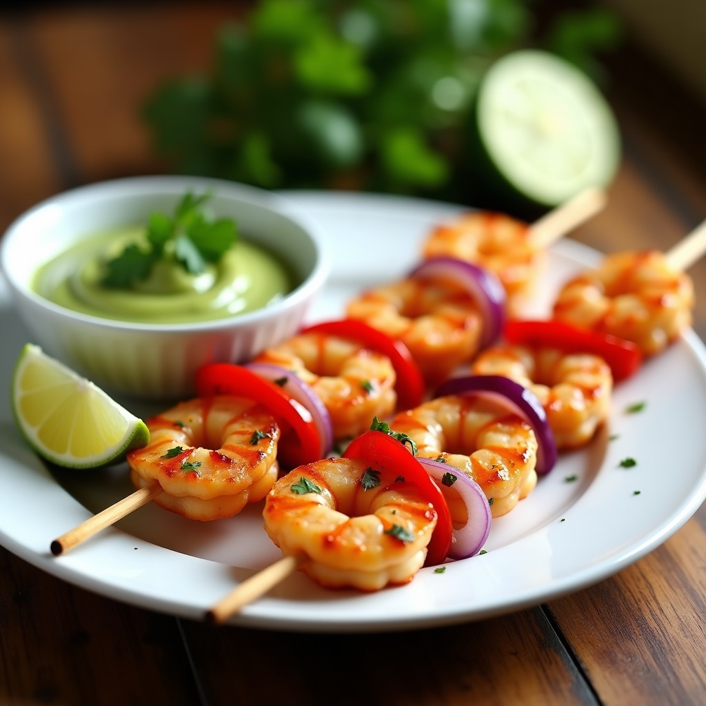 Brochetas de Gamberones con Mojo de Cilantro y Lima: Receta en Airfryer con Toque Caribeño
