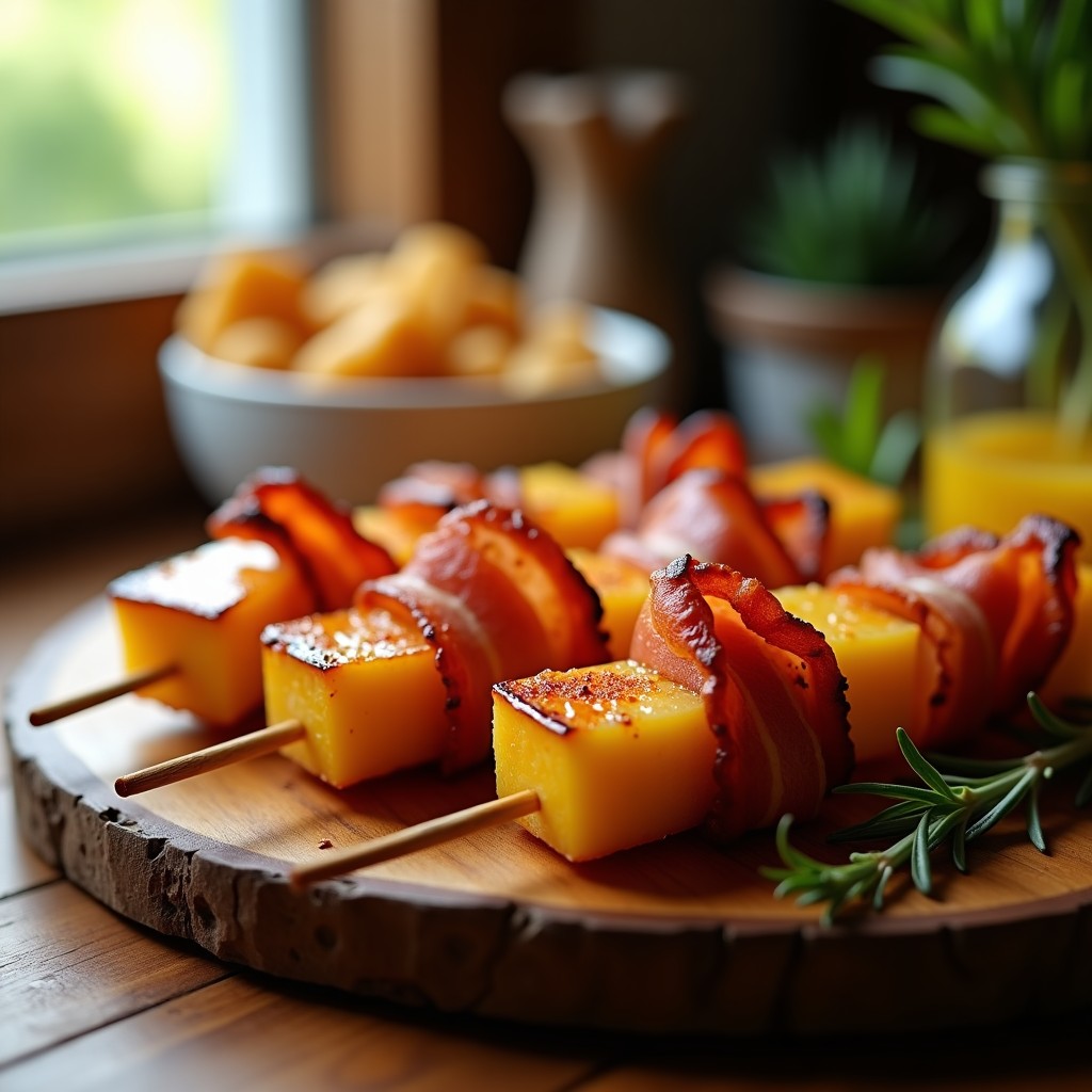 Brochetas de Piña Caramelizada y Bacon Ahumado: Aperitivo Dulce-Salado en Airfryer