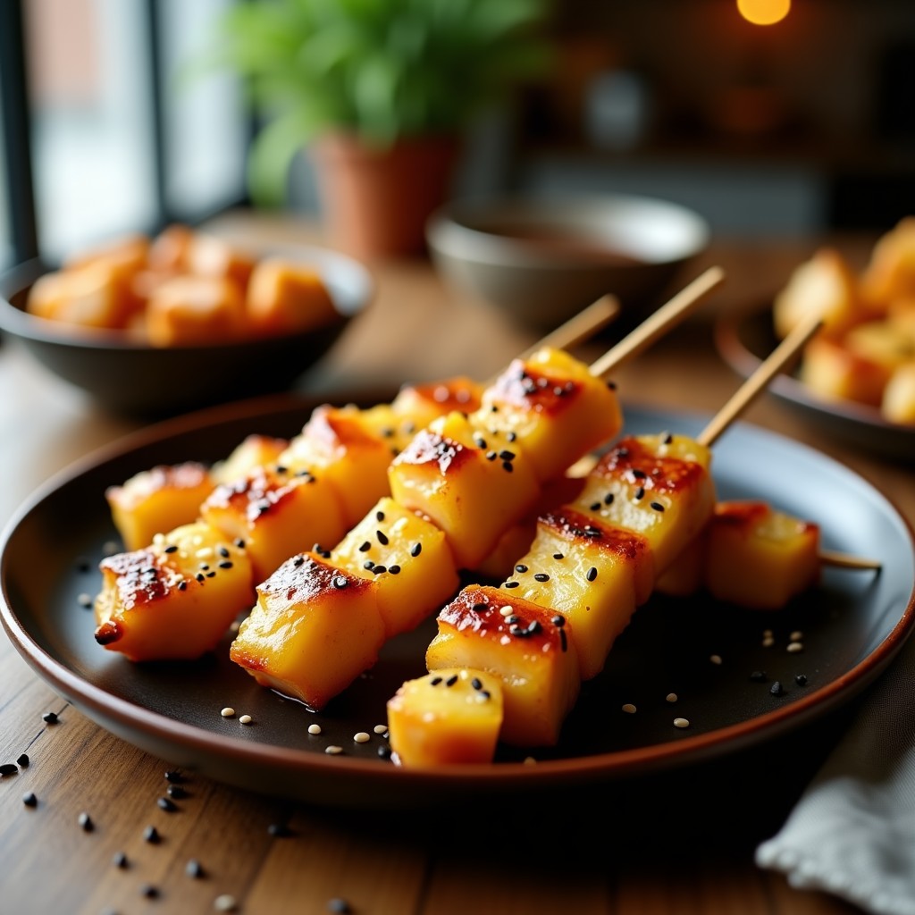 Brochetas de Piña y Pollo con Glaseado de Miel y Soja: Receta China en Airfryer