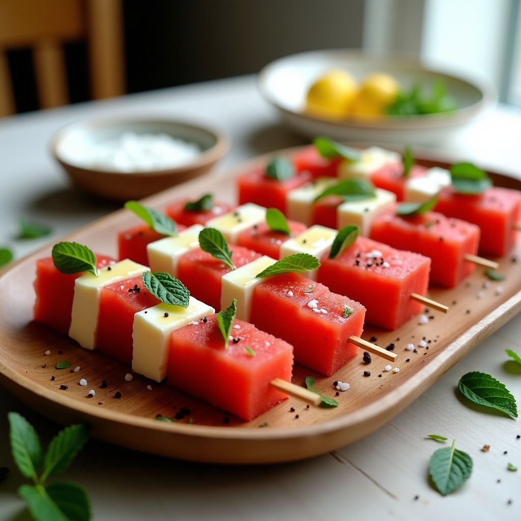 Brochetas de Sandía y Queso Feta: Receta Fresca y Sin Cocinar para el Verano