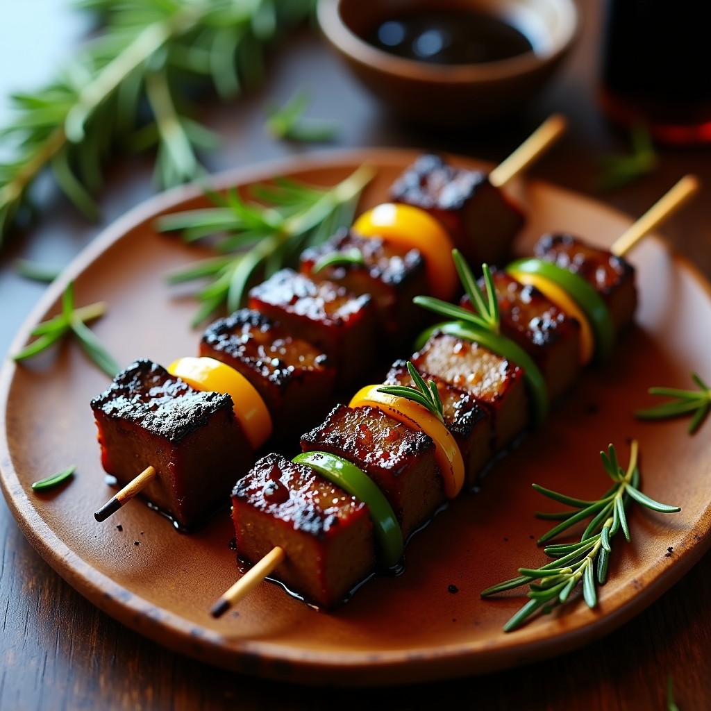 Brochetas de Ternera Marinada en Cerveza Negra y Miel con Pimientos del Padrón: Receta en Grill