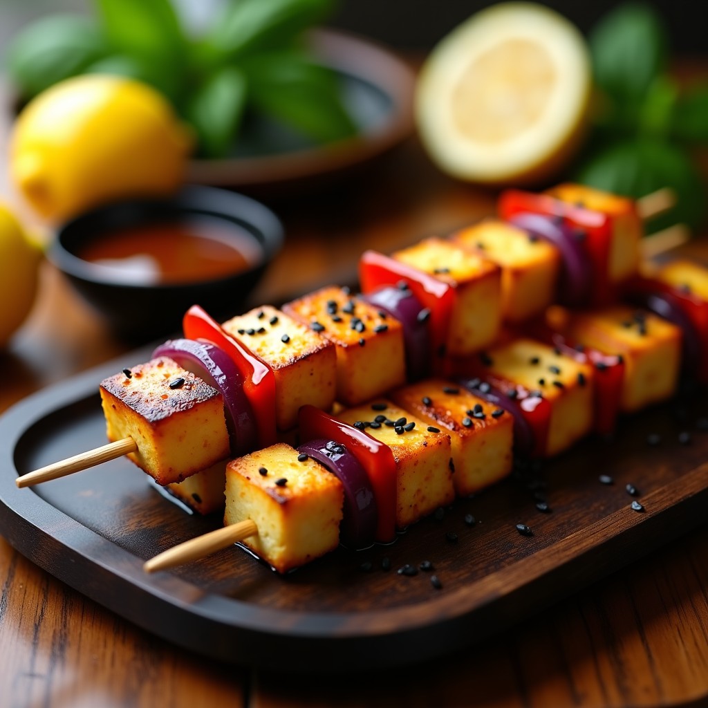 Brochetas de Tofu Marinado en Miso y Limón Yuzu: Receta en Airfryer con Toque Umami