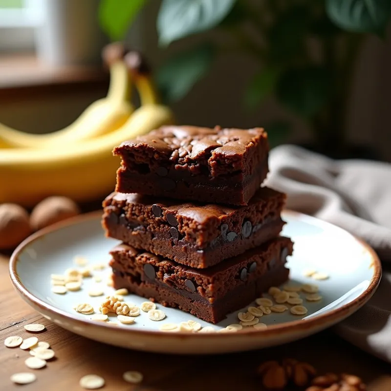 Brownie Vegano de Avena y Plátano: Sin Harina, Sin Azúcar y en 30 Minutos
