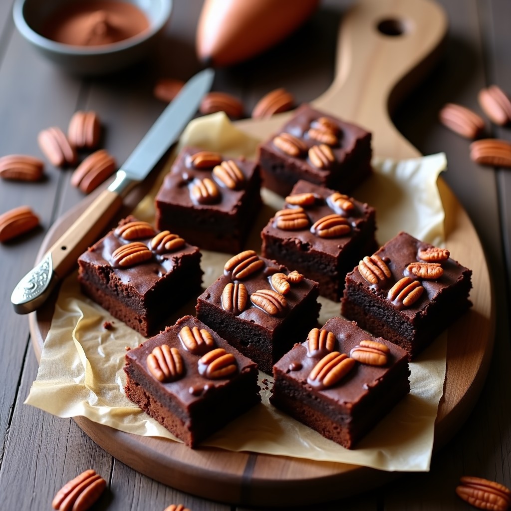 Brownies de Boniato y Cacao con Trozos de Nuez: Postre Vegano Sin Harina