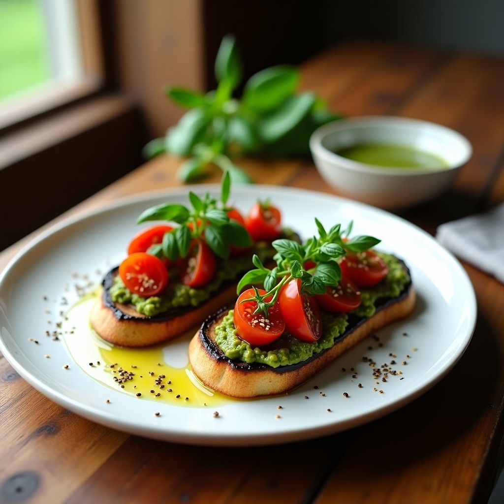 Bruschettas de Berenjena Asada con Pesto de Albahaca: Aperitivo Italiano Sin Gluten