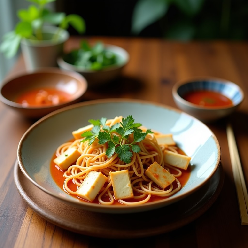 Bun Cha Vietnamita de Tofu: Receta en Airfryer con Salsa de Tamarindo y Nuoc Cham