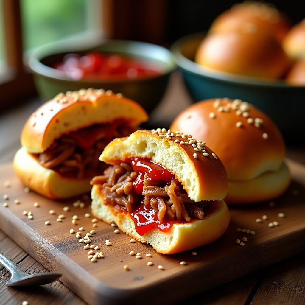 Buns de Brioche Rellenos de Cerdo Desmenuzado y Mojo Picón: Receta Canaria en Olla Lenta