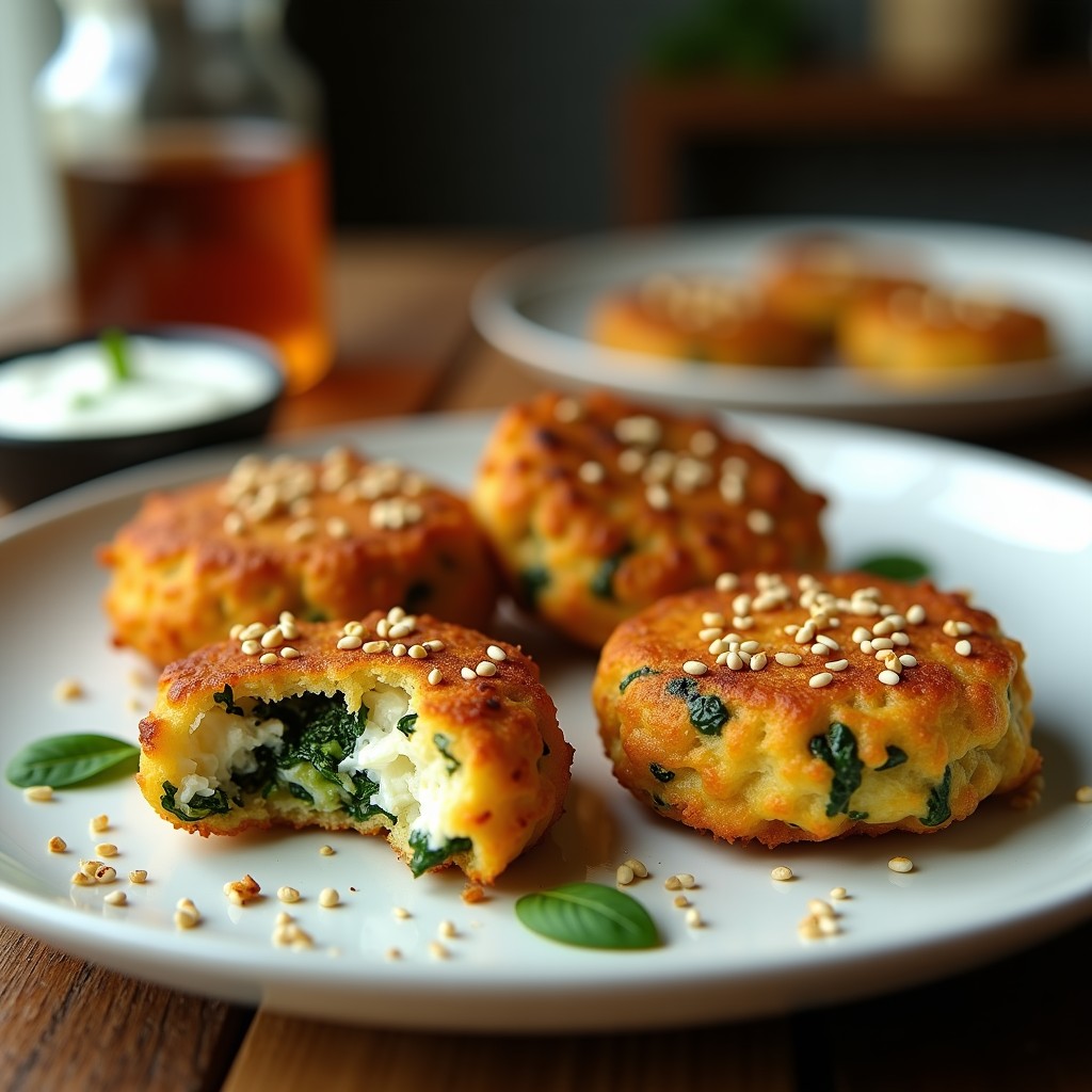 Bunyuelos de Espinaca y Queso Feta: Receta en Airfryer con Toque Griego