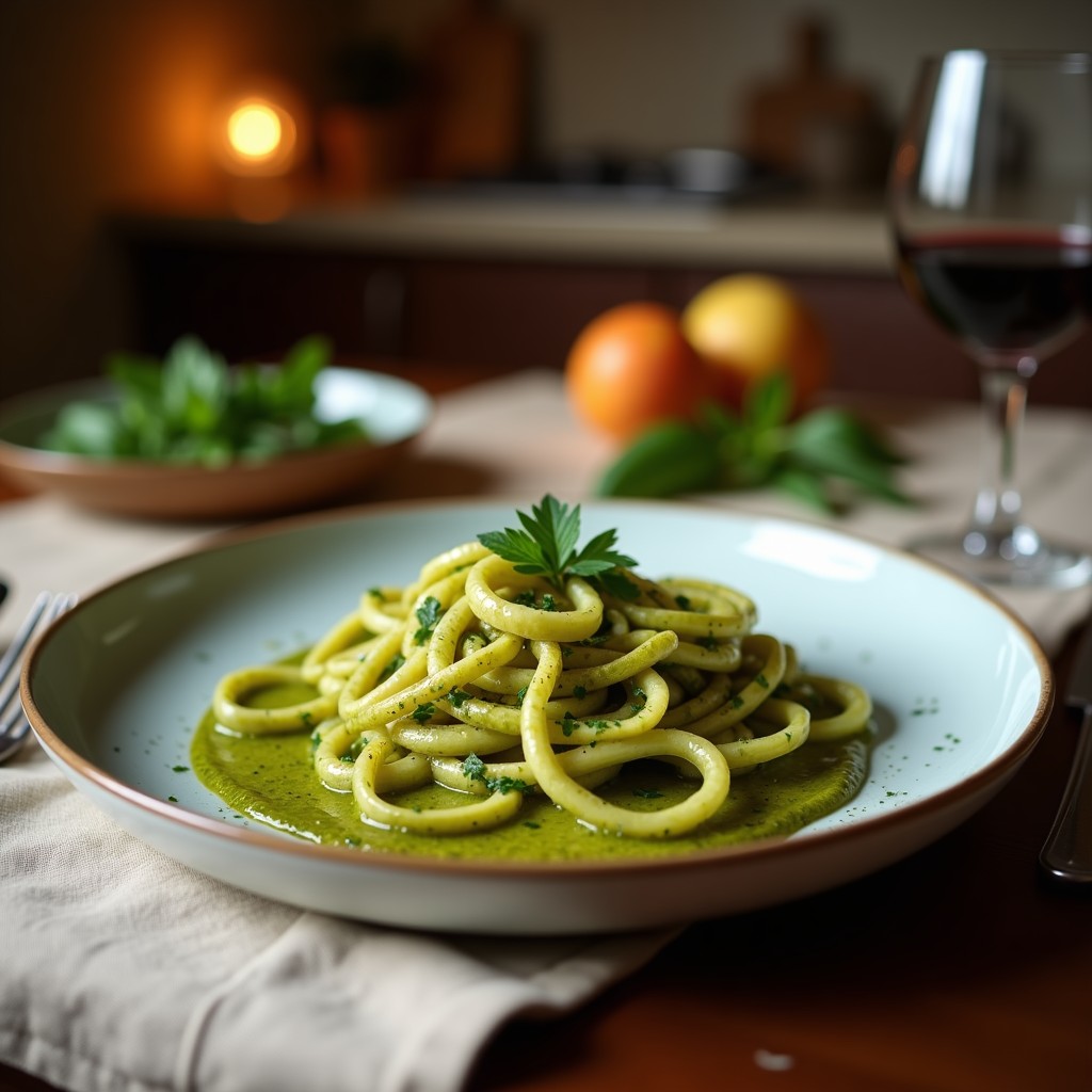 Calabacín Espiralizado con Pesto de Albahaca y Nueces: Receta Vegana y Sin Cocción