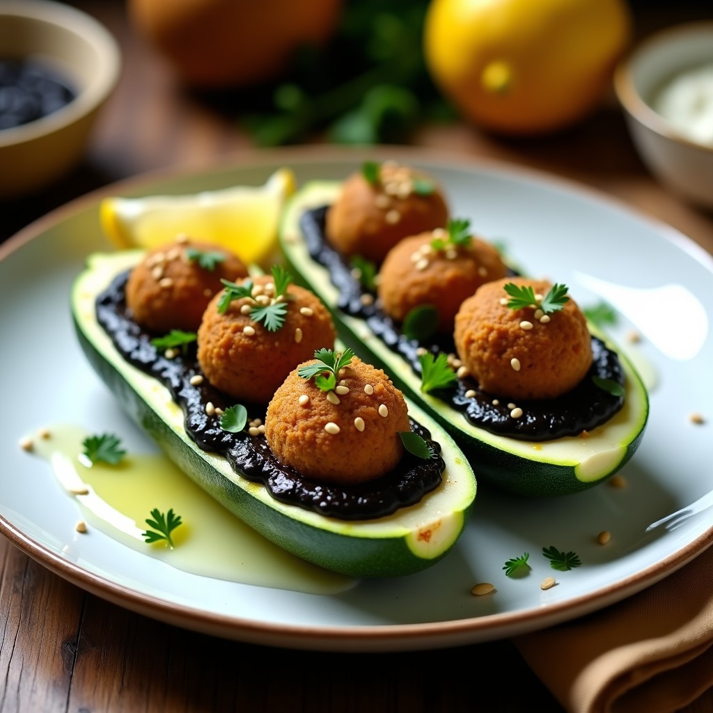 Calabacines Rellenos de Falafel y Hummus: Receta Sin Gluten en Airfryer