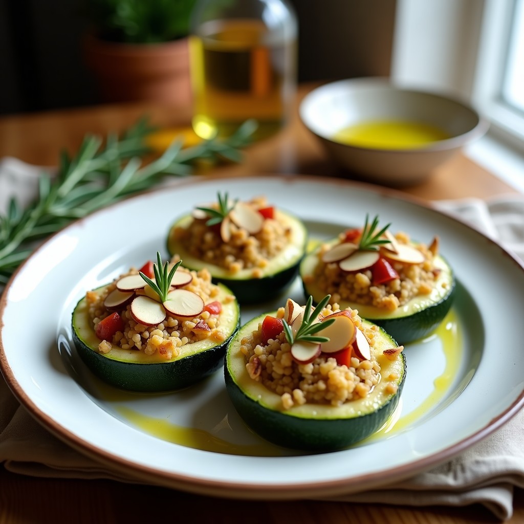 Calabacines Rellenos de Quinoa, Champiñones y Queso de Cabra: Receta en Thermomix Sin Harina