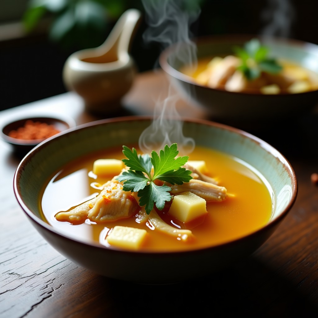 Caldo de Pollo con Jengibre y Cúrcuma: Receta China Depurativa en Olla Exprés