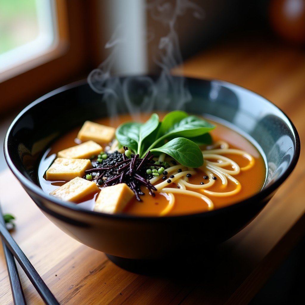 Caldo Ramén de Hongos Shiitake y Jengibre: Receta Japonesa Vegana y Reconfortante
