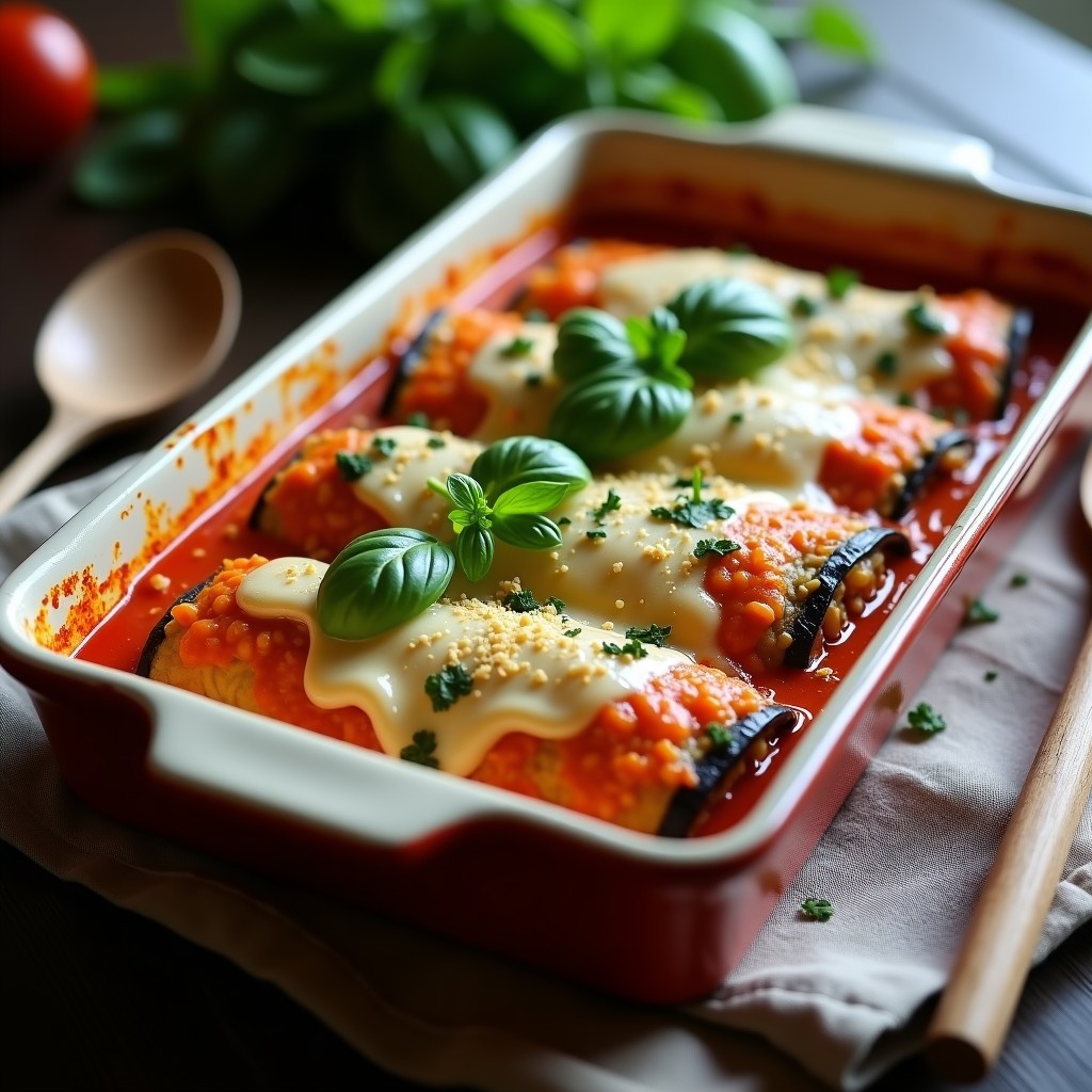 Canelones de Berenjena y Lentejas Corail: Receta Vegana al Horno Sin Pasta