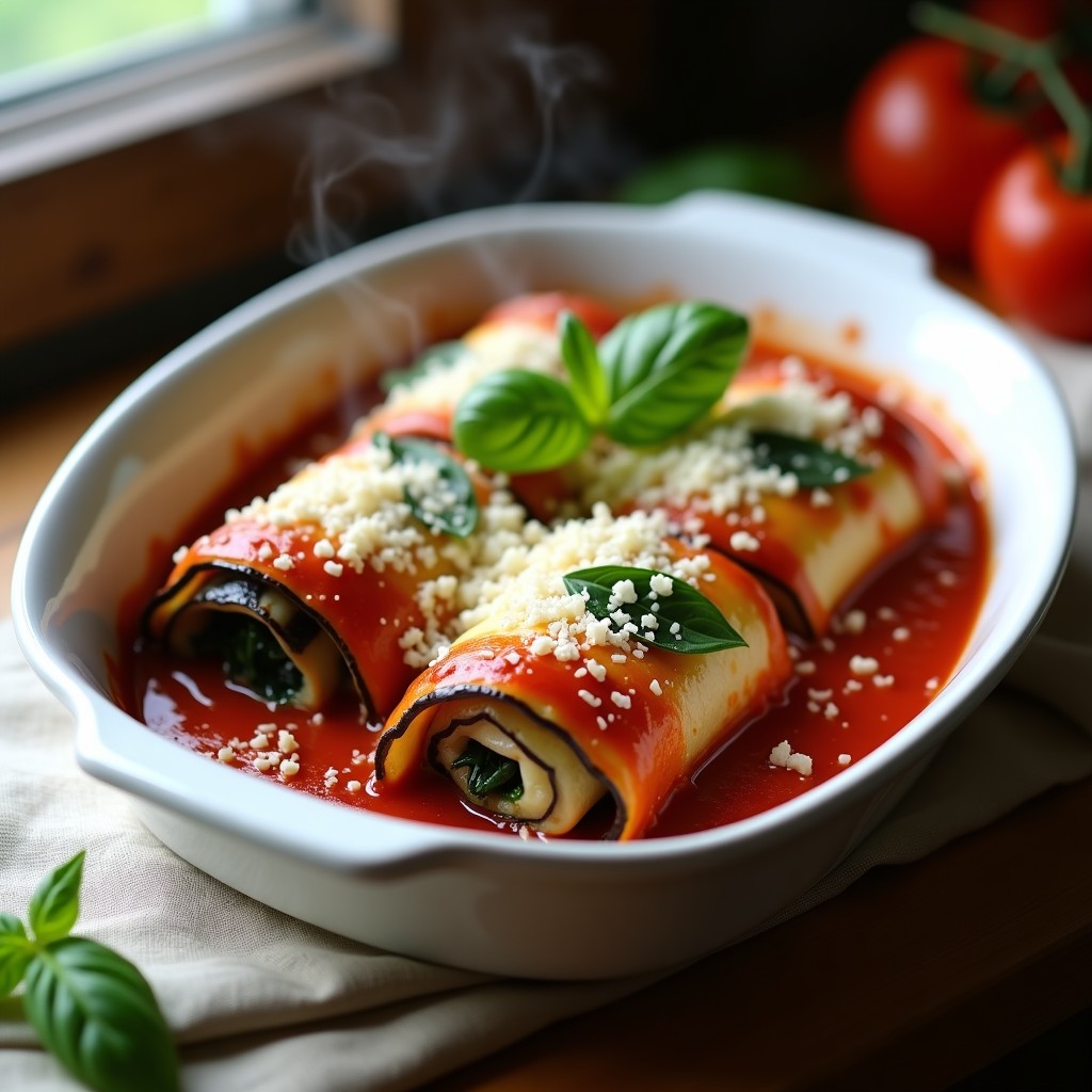 Canelones de Berenjena y Ricotta: Receta Italiana Sin Pasta