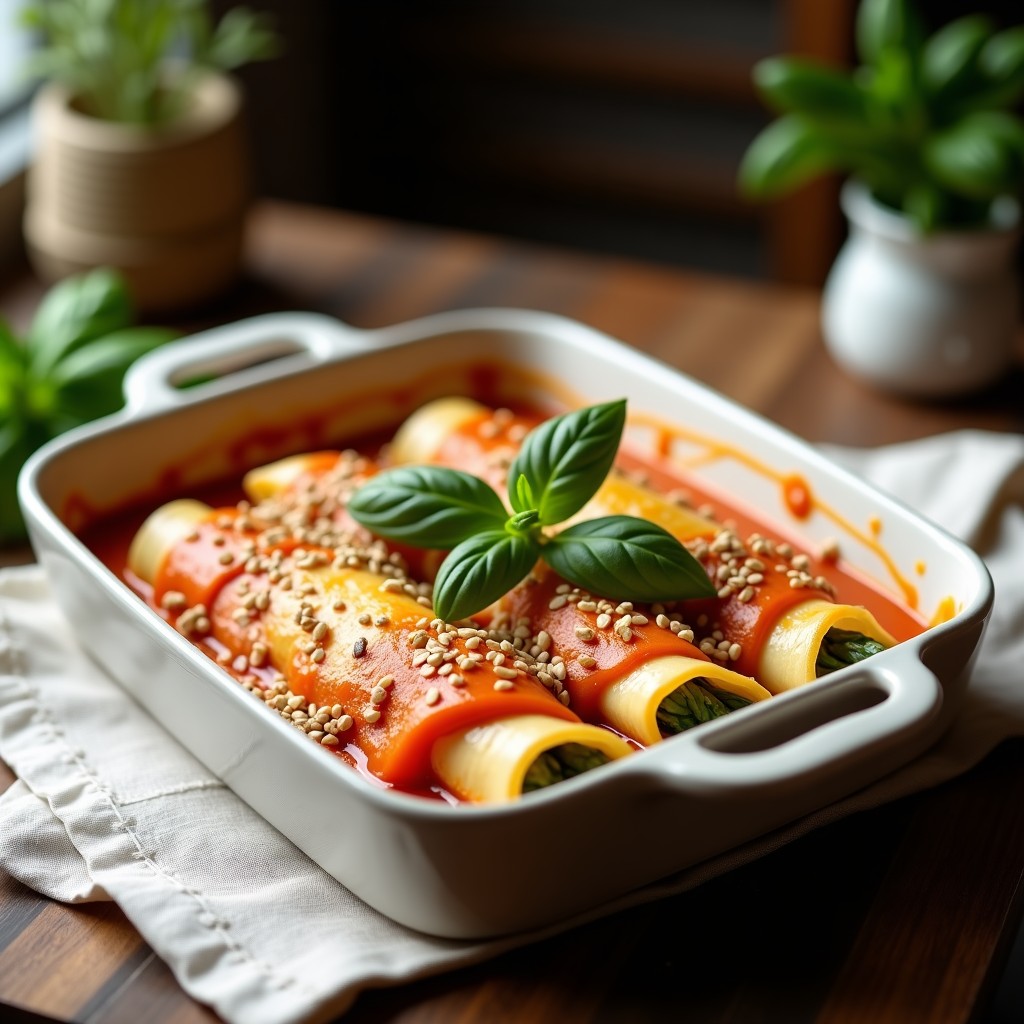 Canelones de Espárragos y Tofu Sedoso con Bechamel de Avena: Receta Vegana Sin Lactosa