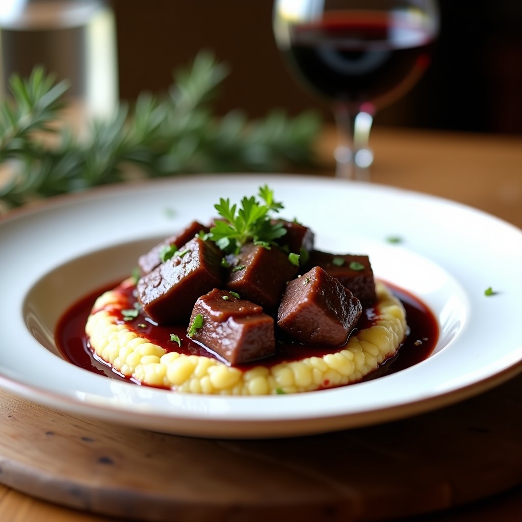 Carne de Res al Vino Tinto con Puré de Coliflor: Receta Francesa Keto en Olla Lenta