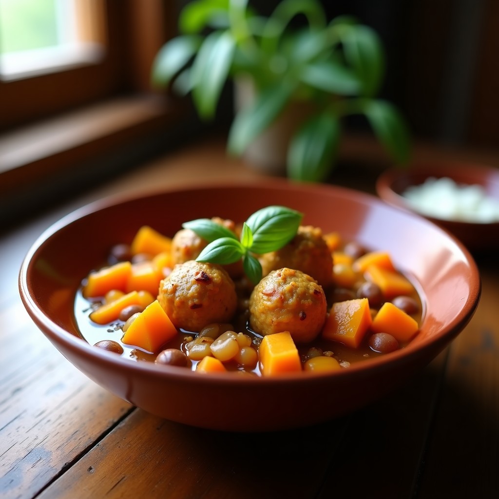 Cazuela de Porotos Granados con Zapallo y Albahaca: Receta Chilena Vegana en Olla Lenta