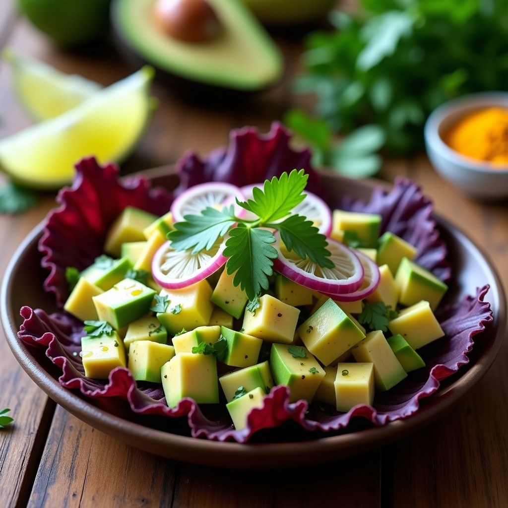Ceviche de Corazón de Alcachofa con Limón y Cilantro: Entrante Vegano y Sin Gluten en 10 Minutos