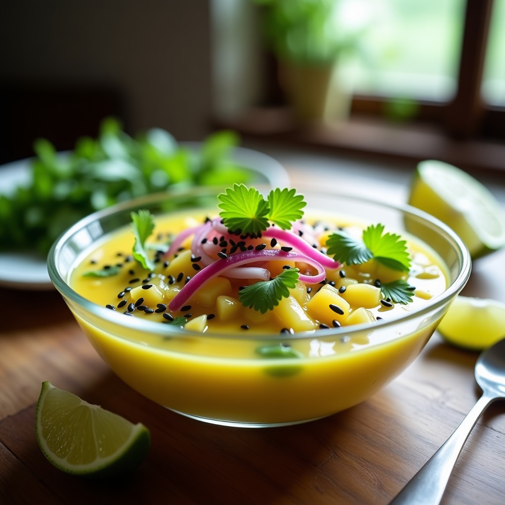 Ceviche de Coriandro y Palmito: Receta vegana con toque brasileño en 12 minutos