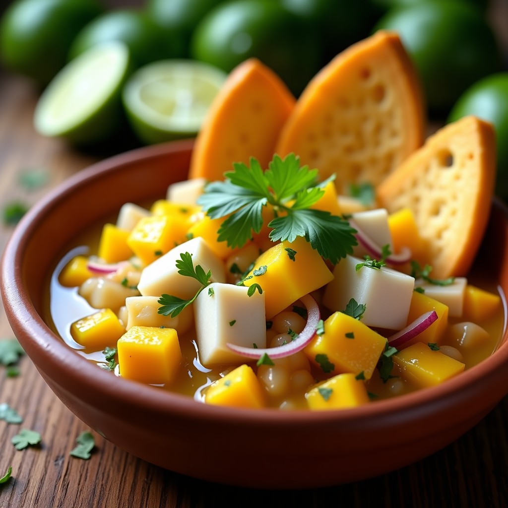 Ceviche de Corvina con Mango y Cilantro: Receta Colombiana en 20 Minutos
