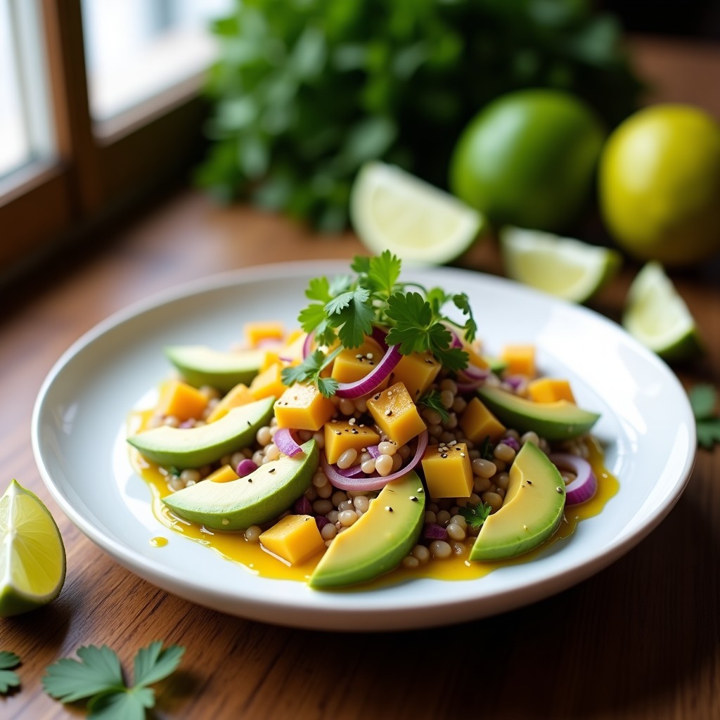 Ceviche de Palmito y Aguacate: Receta Vegana con Leche de Tigre y Maíz Morado