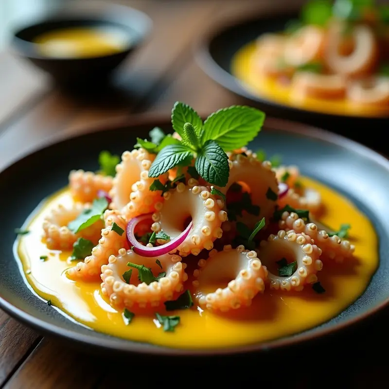 Ceviche de Pulpo con Cocona y Camu Camu: Receta Peruana Antioxidante y Exótica